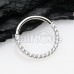 Front Facing Multi Gem Steel Seamless Hinged Clicker Ring