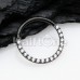 Black Front Facing Multi Gem Steel Seamless Hinged Clicker Ring