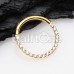 Gold Plated Front Facing Multi Gem Steel Seamless Hinged Clicker Ring