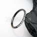 Black Side Facing Multi Gem Steel Seamless Hinged Clicker Ring