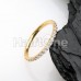 Gold Plated Side Facing Multi Gem Steel Seamless Hinged Clicker Ring