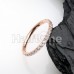 Rose Gold Side Facing Multi Gem Steel Seamless Hinged Clicker Ring