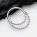 Double Row Front Facing Multi Gem Steel Seamless Hinged Clicker Ring