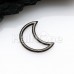 Black Moon Shape Steel Seamless Hinged Clicker Ring