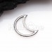 Opal Inlay Moon Shape Steel Seamless Hinged Clicker Ring
