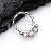 Cascading Gems Steel Seamless Hinged Clicker Ring