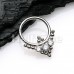 Royal Ornate Multi Gems Steel Seamless Hinged Clicker Ring