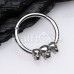 Triple Skull Steel Seamless Hinged Clicker Ring