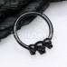 Black Triple Skull Steel Seamless Hinged Clicker Ring