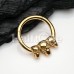 Golden Triple Skull Steel Seamless Hinged Clicker Ring