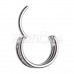 Triple Gemmed Row Steel Seamless Hinged Clicker Ring