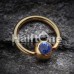 Gold Plated Gem Ball Captive Bead Ring
