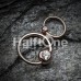 Rose Gold Plated Gem Ball Captive Bead Ring