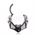 Black Bat Wings Steel Seamless Hinged Clicker Ring