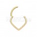 Golden Hammered Oval Point Steel Seamless Hinged Clicker Ring