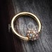 Golden Full Dome Pave Steel Captive Bead Ring