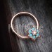 Rose Gold Turquoise Spring Flower Sparkle Steel Captive Bead Ring