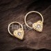 Golden Ornate Opal Heart Steel Captive Bead Ring