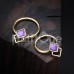 Golden Egyptian Synthetic Turquoise Steel Captive Bead Ring