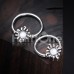 Blazing Glitter Opal Sun Steel Captive Bead Ring