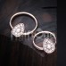 Rose Gold Glitter Opal Avice Steel Captive Bead Ring