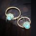 Golden Animal Lover Paw Print Glitter Opal Steel Captive Bead Ring
