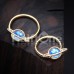 Golden Saturn Planet Glitter Opal Steel Captive Bead Ring