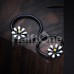 Black Daisy Flower Steel Captive Bead Ring Black Daisy Flower Steel Captive Bead Ring