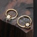 Golden Lotus Sprinkle Dot Filigree Steel Captive Bead Ring