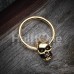 Golden Skull Head Captive Bead Ring
