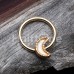 Golden Illuminating Moonstone Moon Steel Captive Bead Ring