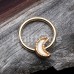 Golden Illuminating Moonstone Moon Steel Captive Bead Ring Golden Illuminating Moonstone Moon Steel Captive Bead Ring
