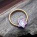 Golden Illuminating Moonstone Star Steel Captive Bead Ring