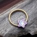 Golden Illuminating Moonstone Star Steel Captive Bead Ring Golden Illuminating Moonstone Star Steel Captive Bead Ring