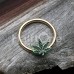 Golden Cannabis Rasta Leaf Steel Captive Bead Ring
