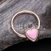 Rose Gold Doily Valentine Heart Steel Captive Bead Ring Rose Gold Doily Valentine Heart Steel Captive Bead Ring