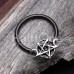 Blacken Wiccan Pentagram Steel Captive Bead Ring