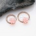 Rose Gold Dainty Pink Rose Steel Captive Bead Ring