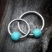Synthetic Turquoise Bead Captive Ring
