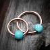 Rose Gold Synthetic Turquoise Bead Captive Ring