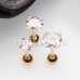 Golden Square Gem Crystal Cartilage Tragus Earring