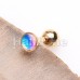 Golden Convex Synthetic Moonstone Cartilage Tragus Earring