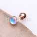 Rose Gold Convex Synthetic Moonstone Cartilage Tragus Earring