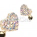 Golden Multi-Sprinkle Dot Heart Multi-Gem Cartilage Tragus Earring