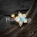 Golden Starburst Turquoise Sparkle Flower Cartilage Tragus Earring