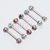 Double Aurora Gem Ball Steel Cartilage Tragus Barbell