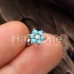 Turquoise Spring Flower Sparkle Cartilage Tragus Earring