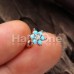 Rose Gold Turquoise Spring Flower Sparkle Cartilage Tragus Earring
