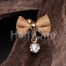 Golden Dainty Mesh Bow Gem Cartilage Tragus Earring