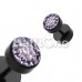 Multi-Sprinkle Dot Multi Gem Black UV Fake Plug 
